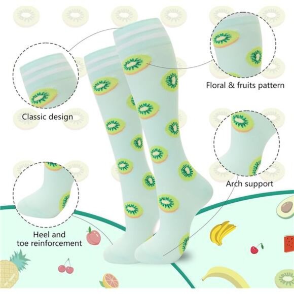 Compression Socks for Women Men Support Circulation 6 Pairs Socks For Nurse - Picture 2 of 7